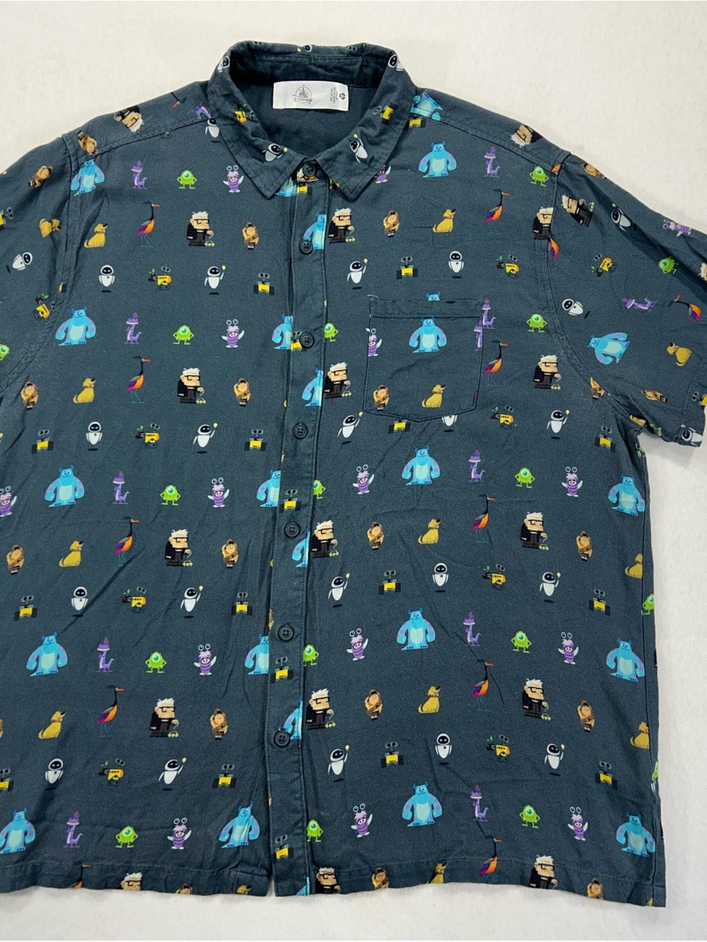 DISNEY World of Pixar Character All Over Print AOP Hawaiian Shirt Size XL
